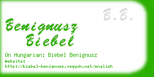 benignusz biebel business card
